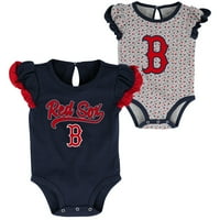 Novorođen i novorođenčad mornarice Heather Sive Boston crvena tako vrišti i vičite dva set bodi