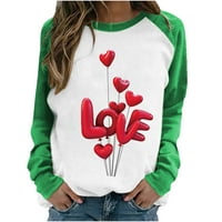 Honeeladyy ljetne prodaje Love majice za žene Romantični oblik srca Balon tisak Valentinovo Volim te