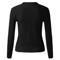 IOPQO Cardigan džemperi za žene Lagana ženska kardigan ženski čvrsti gumb dolje dugih rukava clic V