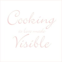 Kuhanje je ljubav vidljiva vinilna naljepnica - velika - ledena plava