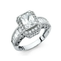 Jewels 14k Bijelo zlato Kubična cirkonija CZ Zaručnička prstena veličine 5