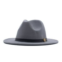 2DXuixsh kape za muškarce Ženska ekonomično kapa Ženski šešir široki kaiš vuna Fedora kopča Panama disketa