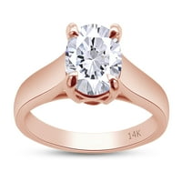 Carat Diamond, prong set 14K Rose Gold Laboratorija Odrastao je Diamond Solitaire Angagement Vjenčani