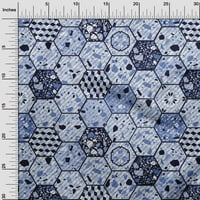 Onuone pamučna svila plava tkanina Geometrijska šesterokutna kamena tekstura šivaći materijal za ispis
