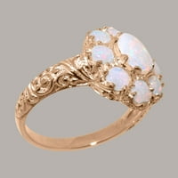 Britanci napravio 9K ružičasti zlatni prsten sa prirodnim prstenom za izjave o opalu - veličine - veličine