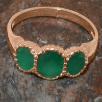 Britanci napravio 18K ružičasto zlato Real Prirodni smaragdni ženski prsten izjave - Veličine opcije