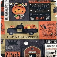 Halloween zastrašujuće pauke Web vinil Flannel podržana stolnjak, sablasne narančaste i crne pauke Web