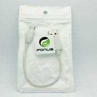 MicroUSB kratki USB kabel za moto E - Priključak za punjač Power Wire Brzi naboj Sync White W2Q kompatibilan