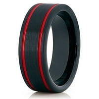 TULBSTEN Vjenčani trake crveni i crne volfram prsten volfram Carbide prsten četkani muškarci i žene
