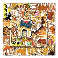 Slatke crtane naljepnice za životinje - vodootporne umjetničke naljepnice s raznim uzorcima kamila za