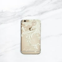 Personalizirani iPhone Pro Mini Case Clear White Flourish iPhone 11, plus kućište prilično poklon za