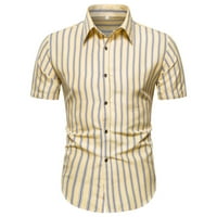HHEI_K muške ljetne prugaste košulje s kratkim rukavima stilski i udobne vrhunske majice za muškarce