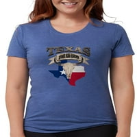 Cafepress - Teksas rođena lubanja bika - Ženska tri-mješavina majica