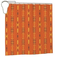 Vintage Orange Boho etnički stil uzorak za zavjese za tuširanje sa kukama, poliesterskim vodootpornim