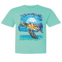 Divlji bobby, plivanje morske kornjače, oprani odjevni oprani izgled kratkih rukava, metvica, 2xl