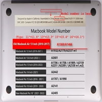 KAISHEK HARD ZAŠTITNA SLEKETSKU STORAKU SAMO Kompatibilni stari MacBook Air S - A & A + crna poklopac