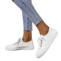 Ženske cipele Žene Comt Walking Flat Loafer Solid Boja Ravna dna Nelična obuća PU bijela 40