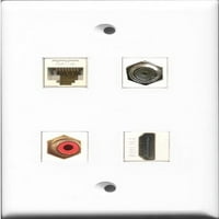 Riteav Port HDMI i port RCA Crvena i port COA kablovska TV - F-tipa i lučka mačka Ethernet bijeli zidni