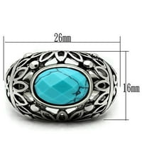 Luxe nakit dizajnira muški prsten od nehrđajućeg čelika s morskom plavom sintetičkom tirkiznoj vilini