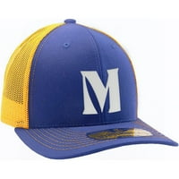 Daxton bejzbol kamiondžija Hat 3D slova abecede za abecede strukturirana srednja kapa, crni zlatni šešir,